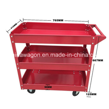 Heavy Duty Steel Mechanic Handyman Carro de herramientas 3 Tier Tray